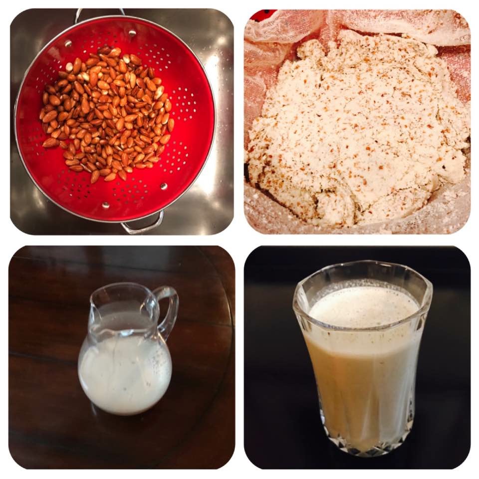 almond milk collage