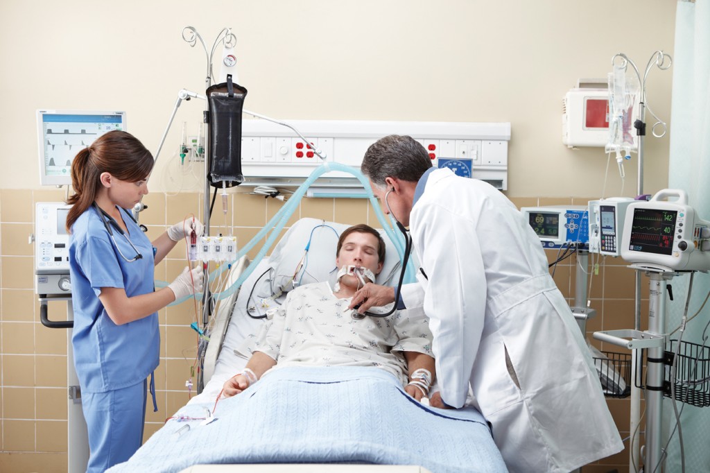 Man In Hospital Bed