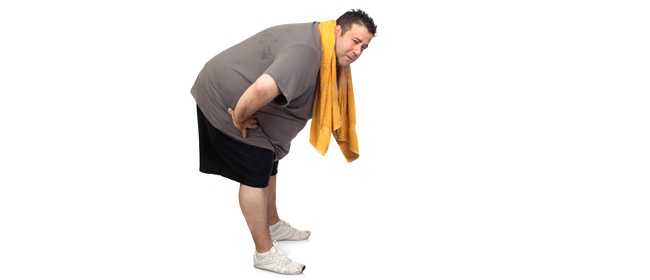 fat man exercising