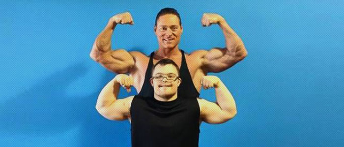 bodybuilders flexing muscle