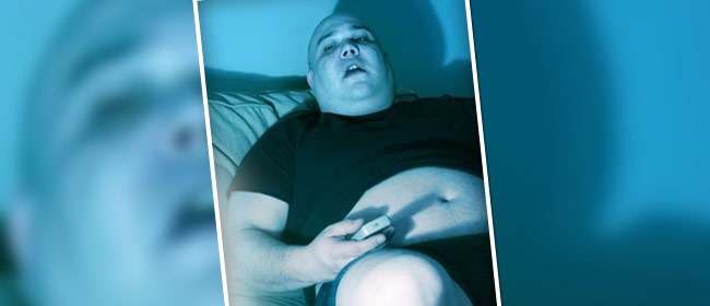 obese man eating healthy foods