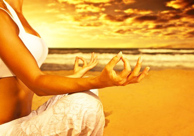 a lady doing yoga