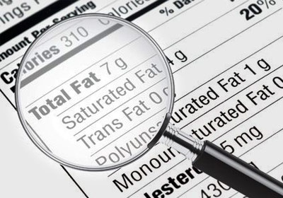 saturated fat volume on a label