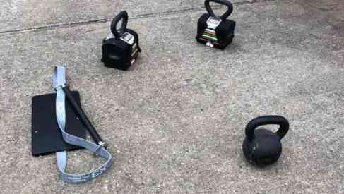 dumbbells on the floor
