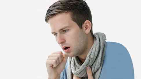 man coughing