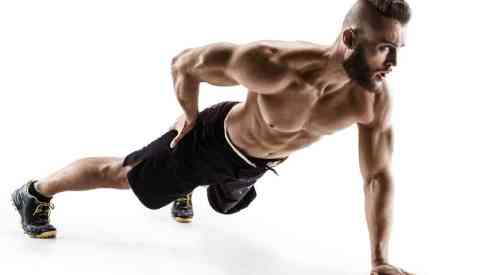 athlete doing push up